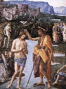 PERUGINO, Pietro Baptism of Christ (detail) a oil painting